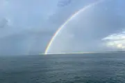 Carolina Beach charter boat Wild Rover III during attended burial at sea service with family onboard